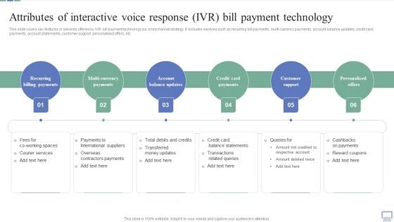 Attributes Of Interactive Voice Response IVR Bill Payment Technology Portrait PDF Attributes Of Interactive Voice Response IVR Bill Payment Technology Portrait PDF
