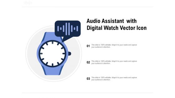 Audio Assistant With Digital Watch Vector Icon Ppt PowerPoint Presentation Pictures Visuals