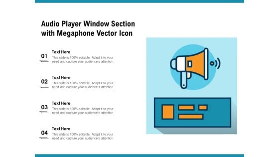 Audio Player Window Section With Megaphone Vector Icon Ppt PowerPoint Presentation Infographic Template Picture PDF