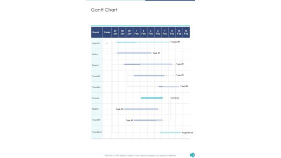 Audiocast Capital Raising Proposal Template Gantt Chart One Pager Sample Example Document