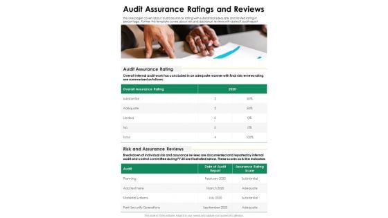 Audit Assurance Ratings And Reviews One Pager Documents