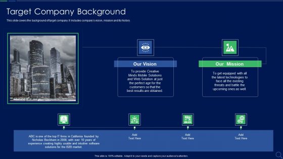 Audit Checklist For Mergers And Acquisitions Target Company Background Pictures PDF