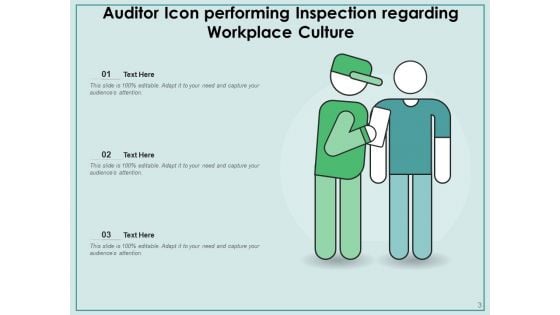 Audit Icon Performing Data Workplace Culture Ppt PowerPoint Presentation Complete Deck