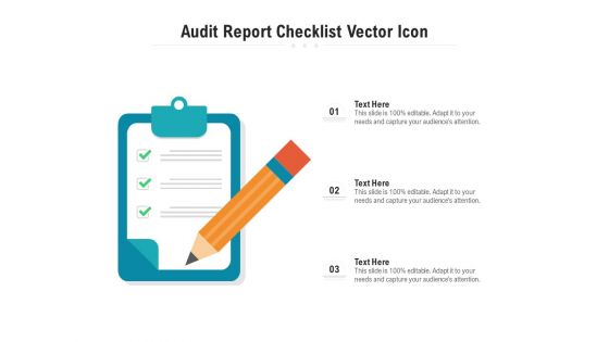 Audit Report Checklist Vector Icon Ppt PowerPoint Presentation Outline Sample PDF