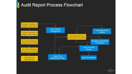 Audit Report Process Flowchart Ppt PowerPoint Presentation Show Design Ideas