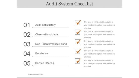 Audit System Checklist Ppt PowerPoint Presentation Background Image