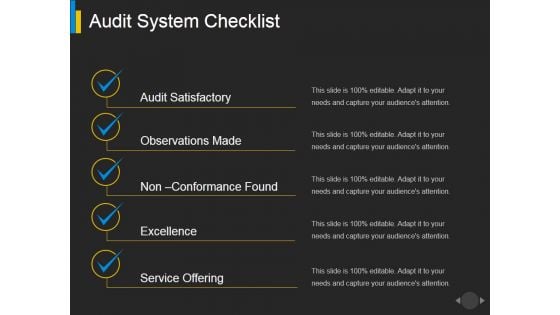 Audit System Checklist Ppt PowerPoint Presentation Show