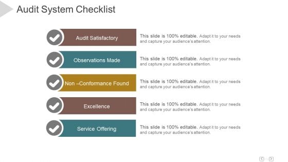 Audit System Checklist Ppt PowerPoint Presentation Template