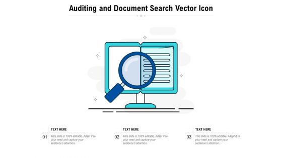 Auditing And Document Search Vector Icon Ppt PowerPoint Presentation File Themes PDF