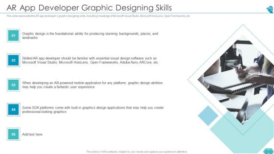 Augmented And Virtual Reality Technologies AR App Developer Graphic Designing Skills Portrait PDF Augmented And Virtual Reality Technologies AR App Developer Graphic Designing Skills Portrait PDF