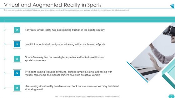 Augmented And Virtual Reality Technologies Virtual And Augmented Reality In Sports Clipart PDF