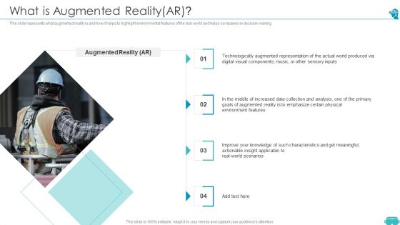 Augmented And Virtual Reality Technologies What Is Augmented Reality AR Diagrams PDF