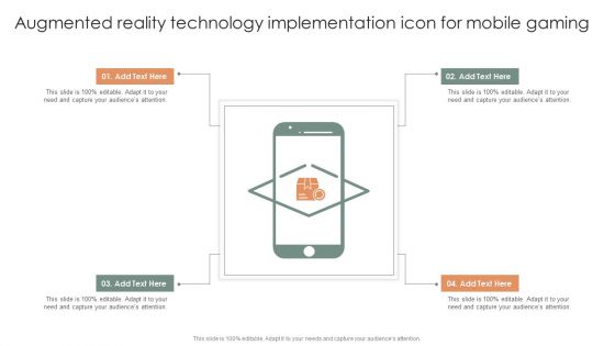 Augmented Reality Technology Implementation Icon For Mobile Gaming Mockup PDF