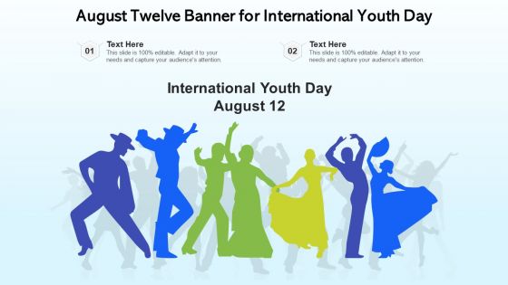 August Twelve Banner For International Youth Day Ppt Visual Aids Professional PDF