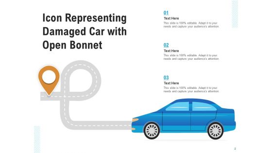 Auto Icon Representing Damaged Car Passing Ppt PowerPoint Presentation Complete Deck