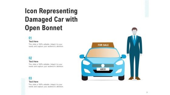 Auto Icon Representing Damaged Car Passing Ppt PowerPoint Presentation Complete Deck