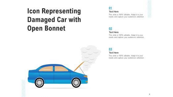 Auto Icon Representing Damaged Car Passing Ppt PowerPoint Presentation Complete Deck