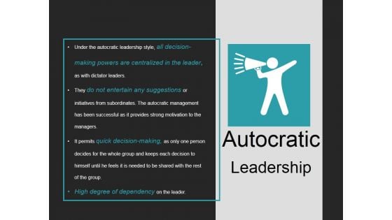 Autocratic Leadership Ppt PowerPoint Presentation Samples