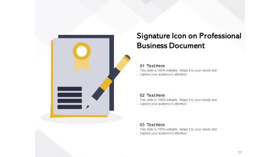 Autograph Icon Digital Pen Declaration Ppt PowerPoint Presentation Complete Deck