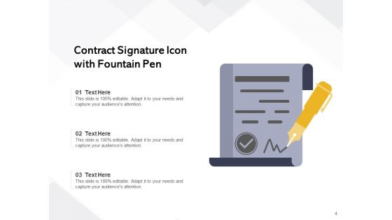 Autograph Icon Digital Pen Declaration Ppt PowerPoint Presentation Complete Deck