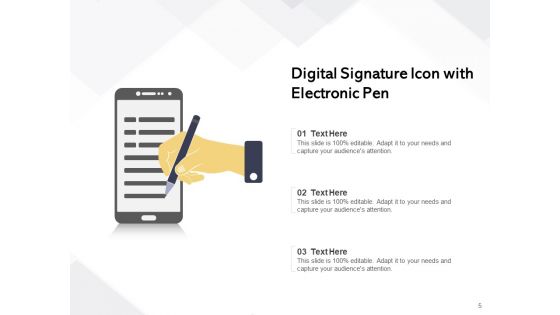 Autograph Icon Digital Pen Declaration Ppt PowerPoint Presentation Complete Deck