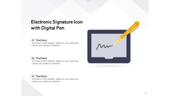 Autograph Icon Digital Pen Declaration Ppt PowerPoint Presentation Complete Deck