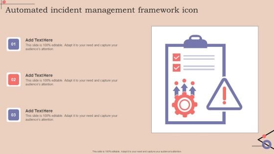 Automated Incident Management Framework Icon Designs PDF