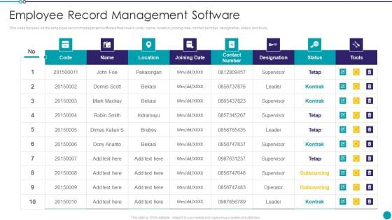 Automating Key Activities Of HR Manager Employee Record Management Software Pictures PDF