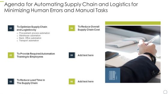 Automating Supply Chain Agenda For Automating Supply Chain And Logistics For Minimizing Infographics PDF Automating Supply Chain Agenda For Automating Supply Chain And Logistics For Minimizing Infographics PDF