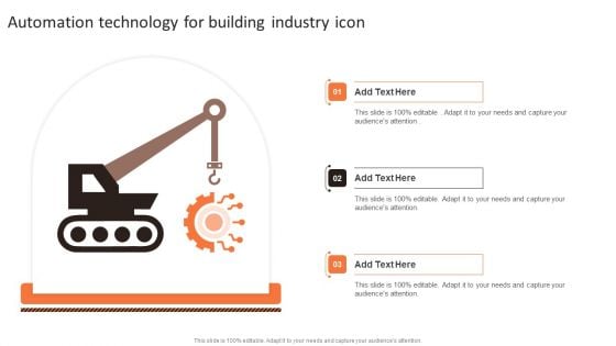 Automation Technology For Building Industry Icon Ppt PowerPoint Presentation Gallery Themes PDF