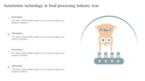 Automation Technology In Food Processing Industry Icon Topics PDF