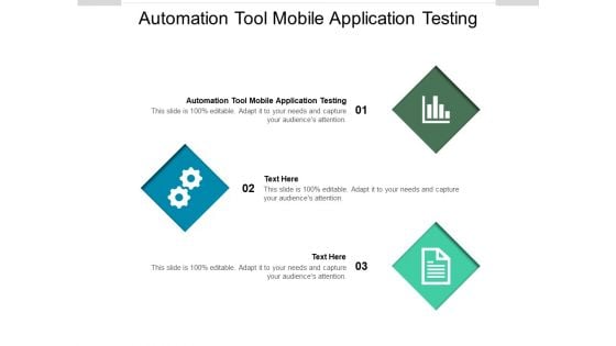 Automation Tool Mobile Application Testing Ppt PowerPoint Presentation Visual Aids Diagrams Cpb Pdf Pdf