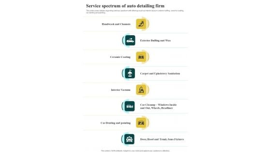 Automobile Repair And Maintenance Service Spectrum Of Auto One Pager Sample Example Document