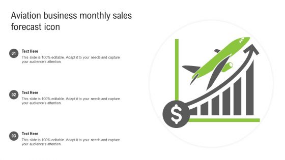 Aviation Business Monthly Sales Forecast Icon Ppt Model Graphics Template PDF