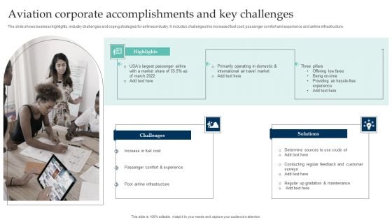 Aviation Corporate Accomplishments And Key Challenges Brochure PDF