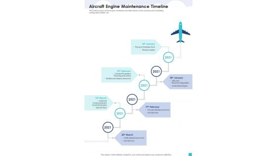 Aviation Services Management Proposal Aircraft Engine Maintenance Timeline One Pager Sample Example Document Aviation Services Management Proposal Aircraft Engine Maintenance Timeline One Pager Sample Example Document