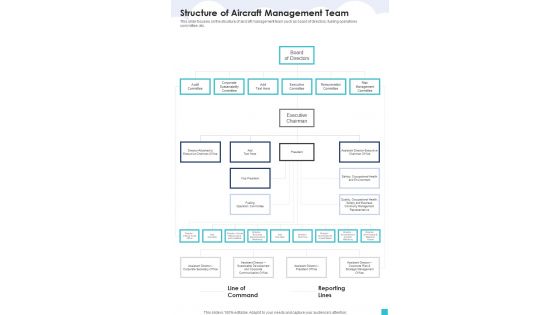 Aviation Services Management Proposal Structure Of Aircraft Management Team One Pager Sample Example Document