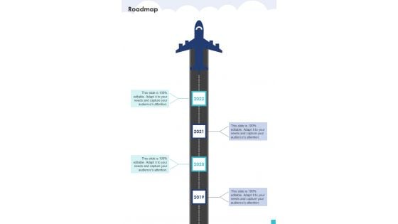 Aviation Services Management Roadmap One Pager Sample Example Document