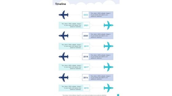 Aviation Services Management Timeline One Pager Sample Example Document