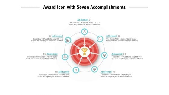 Award Icon With Seven Accomplishments Ppt PowerPoint Presentation Professional Outline