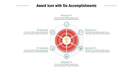 Award Icon With Six Accomplishments Ppt PowerPoint Presentation Pictures Portfolio