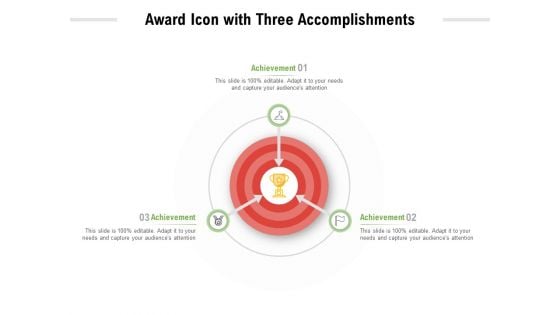 Award Icon With Three Accomplishments Ppt PowerPoint Presentation Model Portfolio