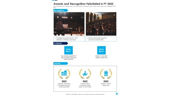 Awards And Recognition Felicitated In FY 2022 One Pager Documents Awards And Recognition Felicitated In FY 2022 One Pager Documents