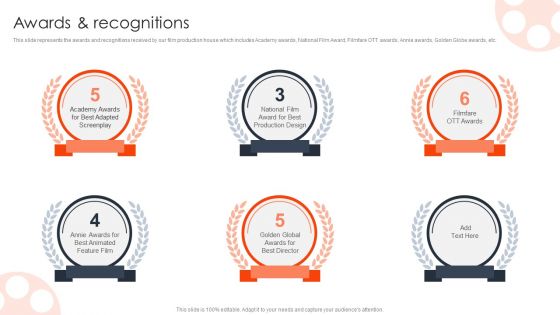 Awards And Recognitions Film Media Company Profile Ppt PowerPoint Presentation Show Vector PDF Awards And Recognitions Film Media Company Profile Ppt PowerPoint Presentation Show Vector PDF