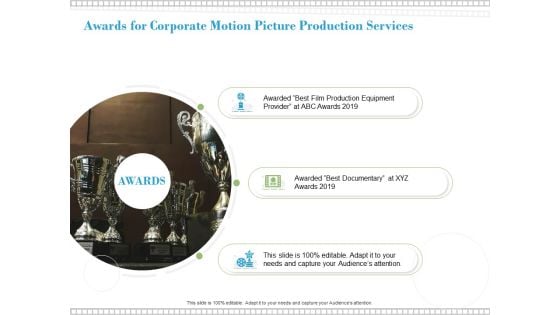 Awards For Corporate Motion Picture Production Services Ppt PowerPoint Presentation Layouts Slide Download