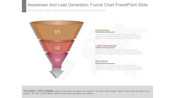 Awareness And Lead Generation Funnel Chart Powerpoint Slide