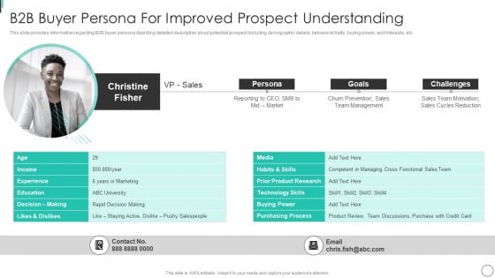 B2B Buyer Persona For Improved Prospect Understanding Inspiration PDF