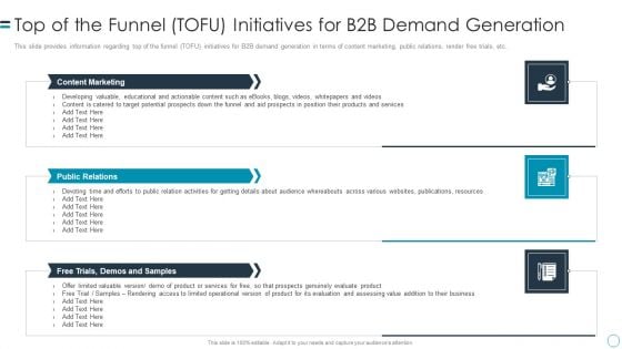 B2B Customers Journey Playbook Top Of The Funnel Tofu Initiatives For B2b Demand Generation Introduction PDF