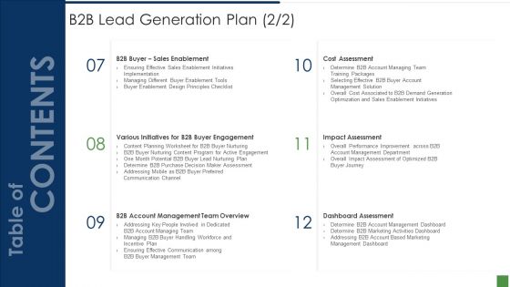 B2B Lead Generation Plan B2b Lead Generation Plan Assessment Guidelines PDF