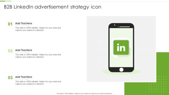 B2B Linkedin Advertisement Strategy Icon Ppt PowerPoint Presentation File Smartart PDF